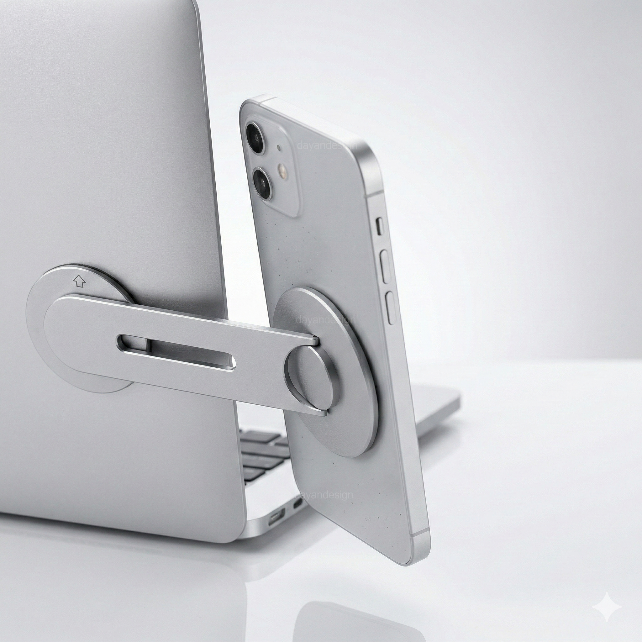 Support Magnétique Ajustable 360° – Fixation Bureau & Écran