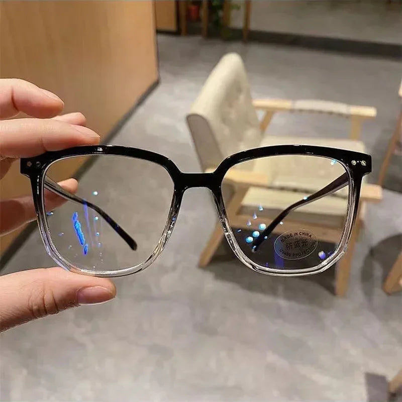 Light Frame Anti Blue Glasses Transparent Black Optical Glasses Women Men Square Eyewear Blocking eyeglasse Spectacle Eyeglasses